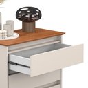 Ver imagem 3 de Kit 2 Mini Cômoda Ej 3 Gavetas Off White/Freijó – EJ Móveis
