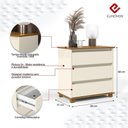 Ver imagem 4 de Kit 2 Mini Cômoda Ej 3 Gavetas Off White/Freijó – EJ Móveis