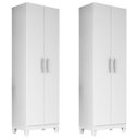 Ver imagem 1 de Kit 2 Armários Multiuso Organizador 2 Portas Astrid M07 Branco - Mpozenato