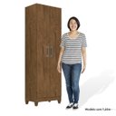 Ver imagem 5 de Kit 2 Armários Multiuso Organizador 2 Portas Astrid M07 Castanho Wood - Mpozenato