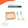 Kit bowl de bambu e utensílios para salada 3 pç verde -Oikos - 2
