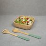 Kit bowl de bambu e utensílios para salada 3 pç verde -Oikos - 6