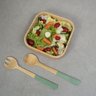 Kit bowl de bambu e utensílios para salada 3 pç verde -Oikos - 5