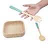Kit bowl de bambu e utensílios para salada 3 pç verde -Oikos - 8