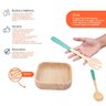 Kit bowl de bambu e utensílios para salada 3 pç verde -Oikos - 3