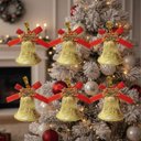 Ver imagem 3 de Kit 6 Enfeites Natalinos Sino Dourado para Arvore de Natal 3,5cm