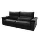 Ver imagem 4 de Sofá Retrátil/Reclinável Grécia 2,10M Suede Velut Preto com Molas No Assento - King House