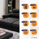 Ver imagem 7 de Sofá Retrátil/Reclinável Grécia 2,10M Suede Velut Preto com Molas No Assento - King House