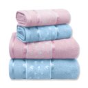 Ver imagem 1 de Jogo de Toalha 4 Peças - Charme Coração - 100% Algodão - Appel Cor: Azul / Rosa Bebê