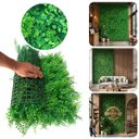 Ver mais imagens de 24 Placas Artificiais Internas Ideal em Revestimento Premium com Folhagem Mista para Parede Verde 3D