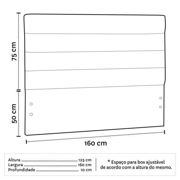 Cabeceira Cama Box Casal Queen 160cm Grécia D05 Linho Cru - Mpozenato - 5