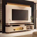 Ver imagem 2 de Conjunto Bancada Aria e Painel Nobre Led para Tv até 85” Off White/cinamomo