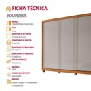 Ver imagem 6 de Guarda Roupa Casal Connor 3 Portas 4 Gavetas 6 Prateleiras Naturalle/off White
