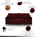 Ver imagem 3 de Sofá Montecarlo 2 Lugares 212cm Veludo/pu Bordô/preto