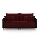 Ver imagem 2 de Sofá Montecarlo 2 Lugares 212cm Veludo/pu Bordô/preto