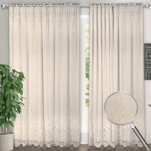 Cortina Marfim Renda C/ Forro Sala Quarto 3,00Larg x1,80 Alt