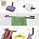 Ver imagem 5 de Kit Acessórios para Banheiro Quadrado Aço Inox 5 Peças + 2 Porta Shampoo Vidro Canto Preto Fosco Cód