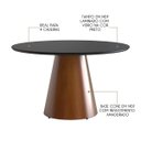 Ver imagem 2 de Mesa de Jantar Redonda para 4 Lugares 120cm Liz Base Cone Amadeirado Tampo Vidro Preto CCS