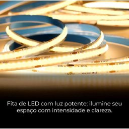 Fita Led Cob 110v Direta 10m:branco Quente (3000k) - 3
