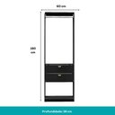 Ver imagem 4 de Closet Aberto 2 Gavetas Alasca Preto Touch Carraro