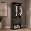 Ver imagem 2 de Closet Aberto 2 Gavetas Alasca Preto Touch Carraro