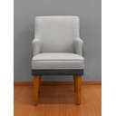 Ver imagem 1 de Cadeira Virgínia com Braços Linho Cinza e Courissimo Preto Linho Preto Cinza Claro