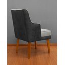 Ver imagem 3 de Cadeira Virgínia com Braços Linho Cinza e Courissimo Preto Linho Preto Cinza Claro