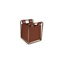 Ver imagem 1 de Organizador de Mesa Porta Utensilios Metal e Couro Sintetico Marrom 10cm TH0036 BTC