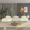 Ver imagem 1 de Sofá Ilha Sala de Estar Dakota 3 Módulos 454cm Encostos Almofadas Soltas Linho Offwhite/bege G33 - G