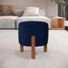 Puff Redondo Luxo Decorativo Charme -azul Suede - 2