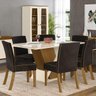 Sala de Jantar Completa Mesa 6 Cadeiras com Buffet e Aparador Solus Nature/off White/marrom - Henn - 2