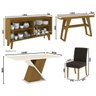 Sala de Jantar Completa Mesa 6 Cadeiras com Buffet e Aparador Solus Nature/off White/marrom - Henn - 5
