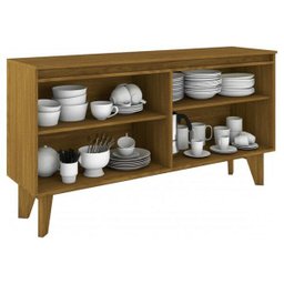 Sala de Jantar Completa Mesa 6 Cadeiras com Buffet e Aparador Solus Nature/off White/marrom - Henn - 4