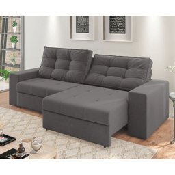 Sofá Retrátil e Reclinável 2,32M 2 Lugares Colorado Plus M08 Suede Grafite - Mpozenato - 3