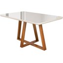 Ver imagem 1 de Mesa de Jantar Petra 4 Lugares 120x80cm Vidro e Base Madeira