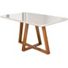 Mesa de Jantar Petra 4 Lugares 120x80cm Vidro e Base Madeira - 1