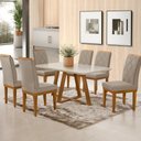 Ver imagem 2 de Mesa de Jantar Petra 4 Lugares 120x80cm Vidro e Base Madeira