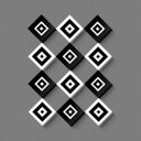 Ver imagem 1 de Geométrico Quadrado Positivo e Negativo - Quadros ou Placas Modulares com 12 Peças