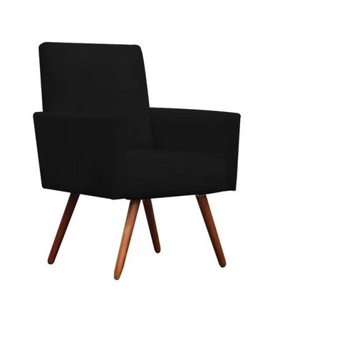 Poltrona Decorativa Nina Sala e Escritório Suede Preto