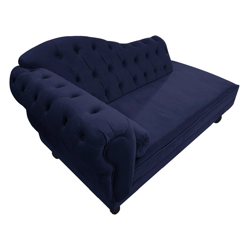 Diva Recamier Diana 185cm Lado Direito Corano - ADJ Decor - Azul Marinho - 3