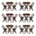 Ver imagem 1 de Kit 6 Conjuntos Mesa Dobrável para Bar e Restaurante 60x60cm com 2 Cadeiras em Madeira Maciça -