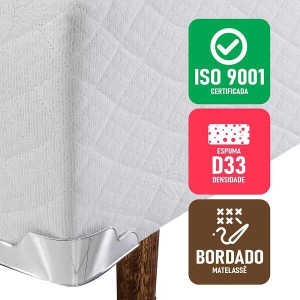 Colchão Super King King House  Espuma D33 San Diego One Face 193x203x29 Branco - 9