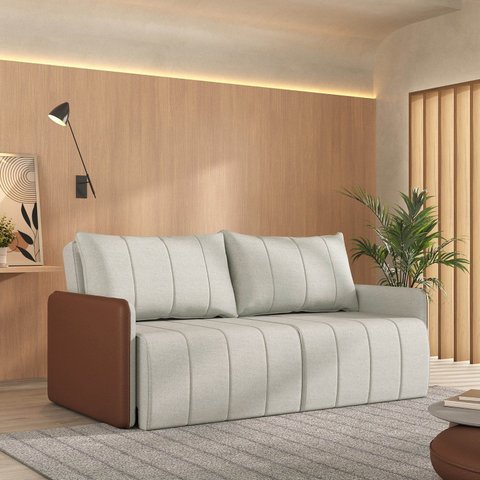 Sofá Cama Retrátil e Reclinável 3 Lugares 200cm Jequitibá CabeCasa MadeiraOriginals