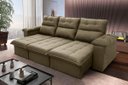 Ver imagem 1 de Sofá Retrátil/Reclinável Verona 2,30M Suede Velut Bege com Molas No Assento - King House