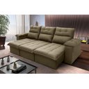 Ver imagem 2 de Sofá Retrátil/Reclinável Verona 2,30M Suede Velut Bege com Molas No Assento - King House