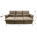 Ver imagem 4 de Sofá Retrátil/Reclinável Verona 2,30M Suede Velut Bege com Molas No Assento - King House