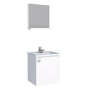Ver imagem 1 de Conjunto Para Banheiro Aço Gabinete e Espelho Cacau 40 Cozimax Branco
