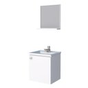 Ver imagem 2 de Conjunto Para Banheiro Aço Gabinete e Espelho Cacau 40 Cozimax Branco