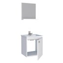 Ver imagem 3 de Conjunto Para Banheiro Aço Gabinete e Espelho Cacau 40 Cozimax Branco