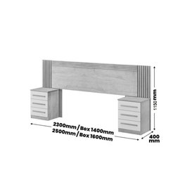 Cabeceira Extensiva Ripada para Box Valência 140-160 Cm com 2 Mesas de Cabeceira - Benetill - 4